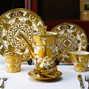 24 Pcs Electrogold Fine Bone China Tea Set (T Shape) DC# 498