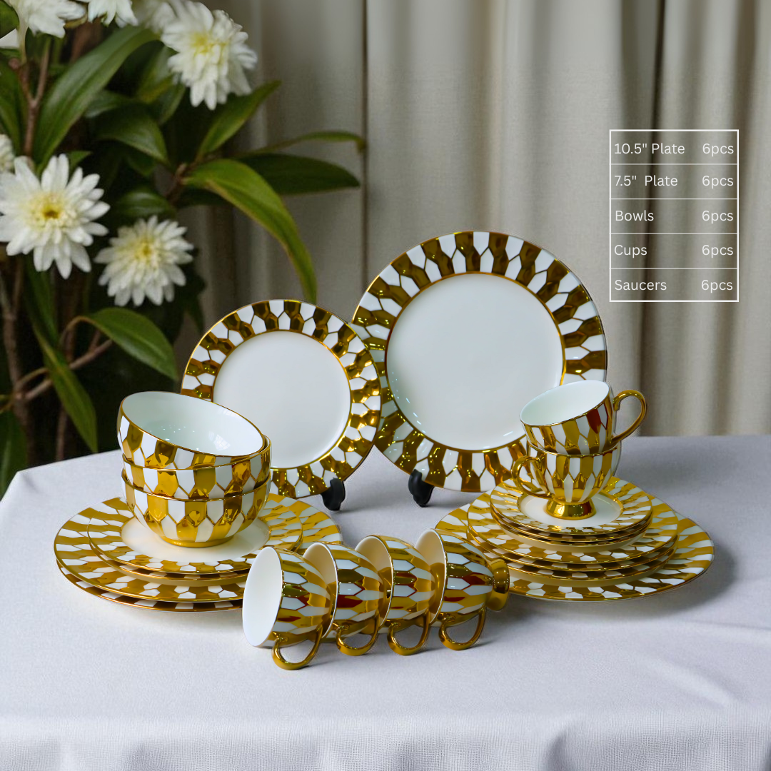 30 Pieces Electrogold dinner set Design code 641